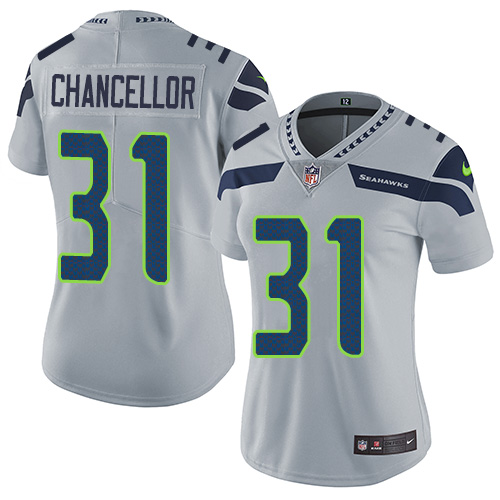Nike Seahawks #31 Kam Chancellor Grey Alternate Women's Stitched NFL Vapor Untouchable Limited Jersey